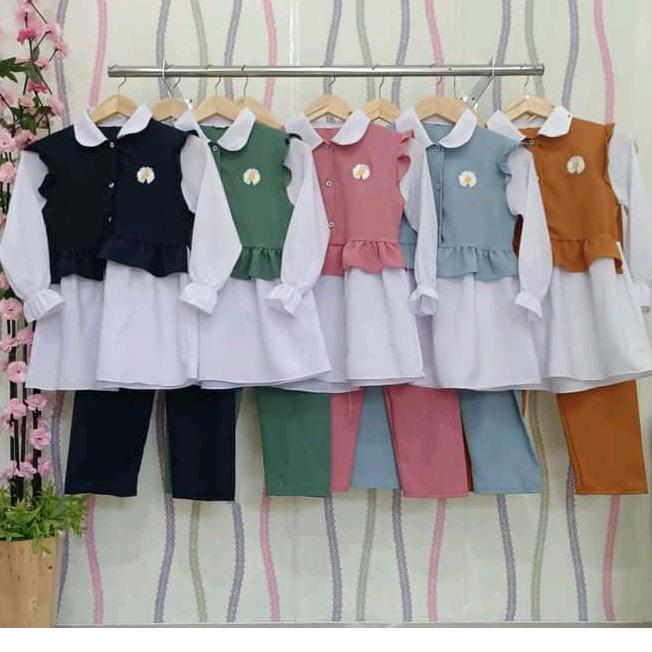 Paling Dicari one set daisy baju anak perempuan stelan terbaru
