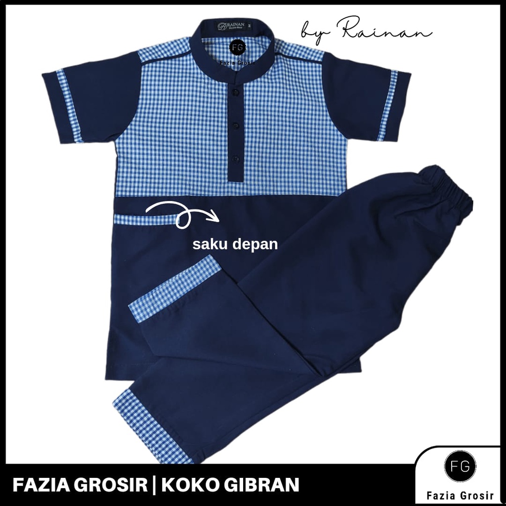 Koko Gibran by Rainan ORI terbaru 2022 (Free Peci) , Baju Koko Anak Laki Laki Umur 1 Sampai 12 Tahun , Baju Lebaran , Stelan Baju Muslim Anak Laki Laki , Stelan Jubah Anak , Kokoh Anak Laki Laki