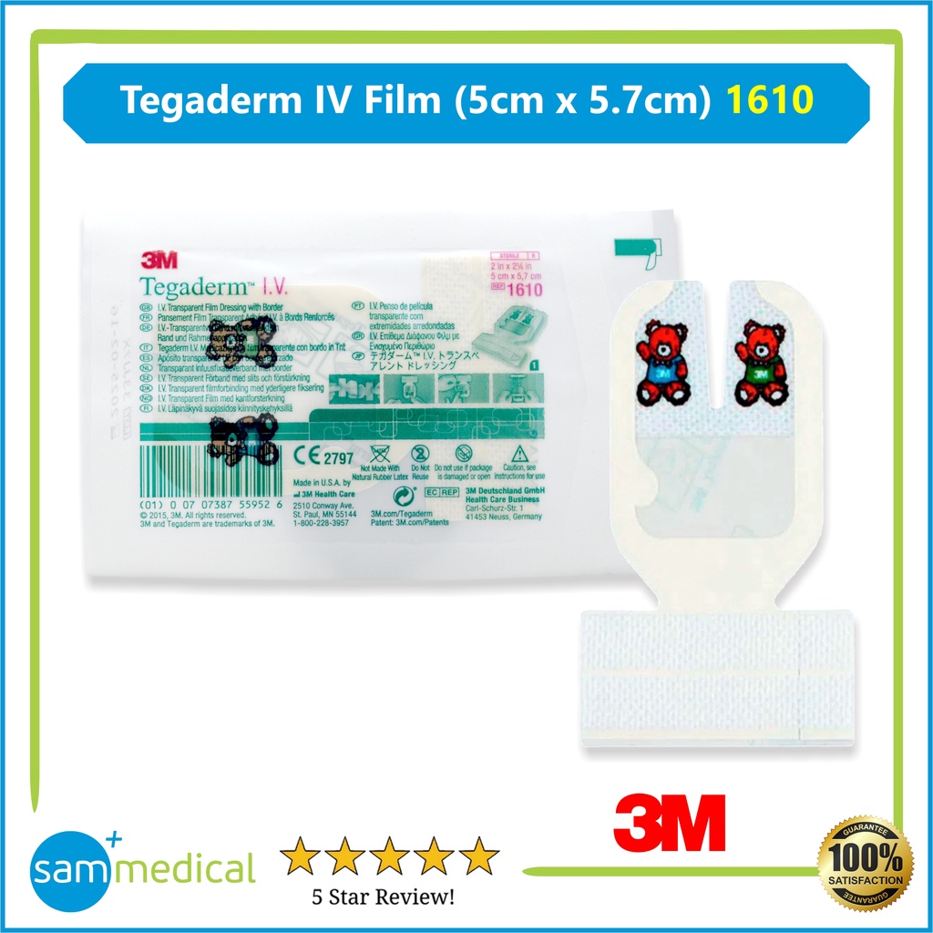 3M Tegaderm IV Film 1610  Plester Transparan infus anak / Transparent Film Dressing /plester luka / 