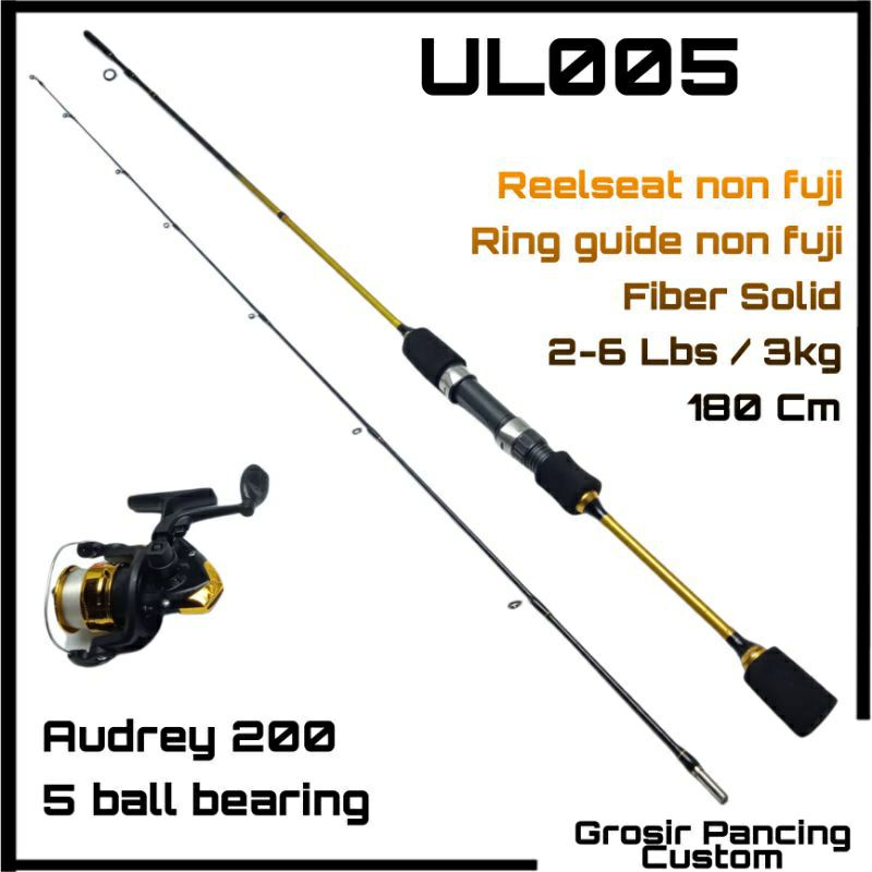 joran pancing ul ultralight murah lentur fiber solid kuat ajiro ninja 165 180 198 210 cm satu set