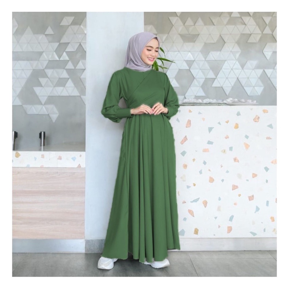 GGAMIS SAHNA MAXY /Dress Casual muslim/ Bahan Mocrepe