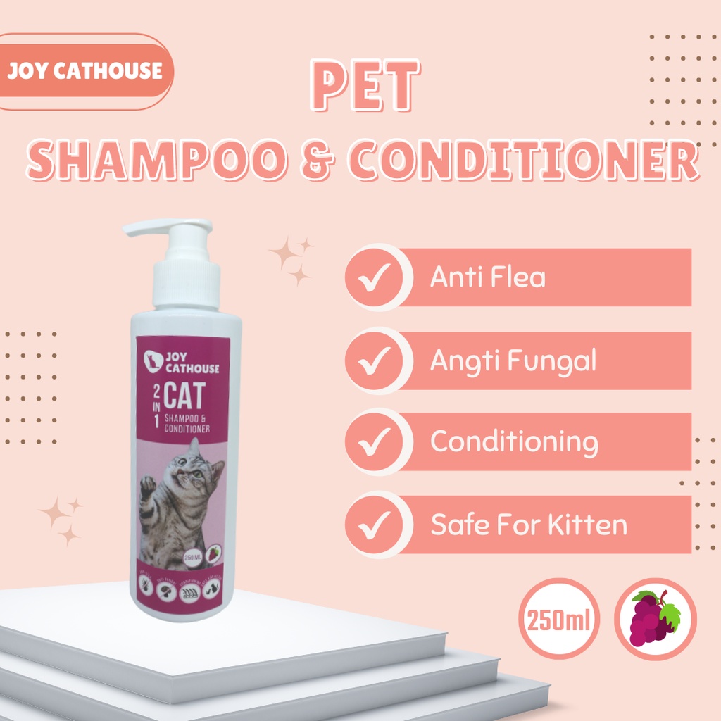 Shampo Joy Cathouse 250ml Kucing Sampo Anti Kutu Jamur ANTI FLEA &amp; TICK Shampo Kucing, Anjing dan Hewan Berbulu Lainnya