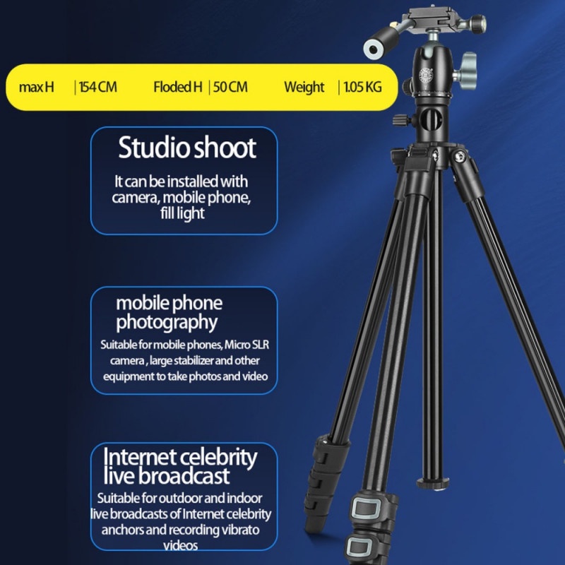 Tripod Flat Lay Multifunction DSLR Horizontal Center Fluid Head QZSD