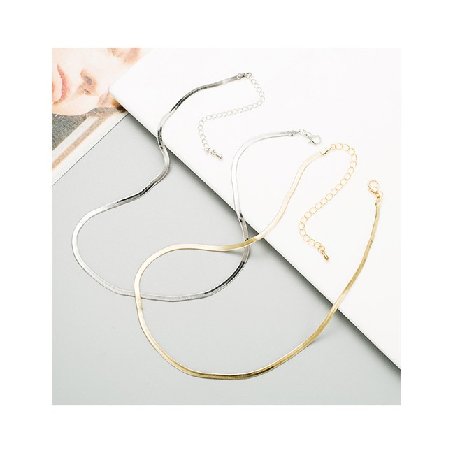 LRC Kalung Fashion Titanium Steel Snake Bone Chain P57561