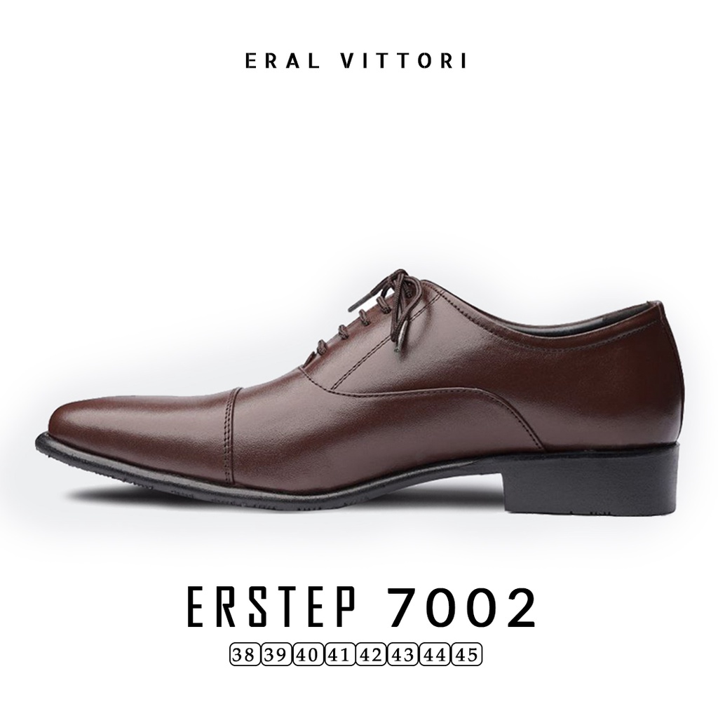 Eral Vittori - Erstep 7002 Sepatu Pria Kulit  Pantofel Formal Kerja Kantor Coklat