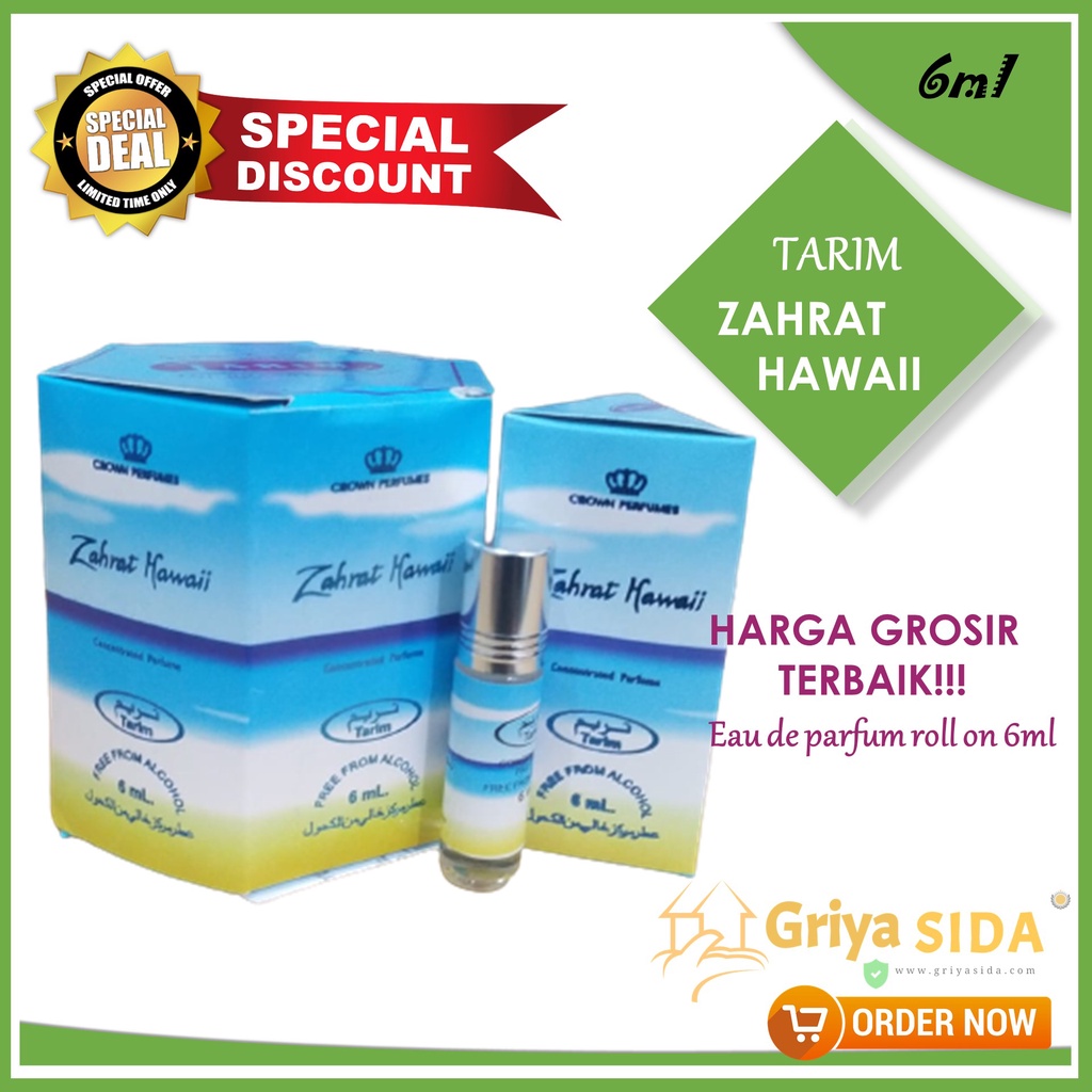 Parfum zahrat hawai 6ml TARIM dobha minyak wangi zahrat hawaii aroma mirip al rehab