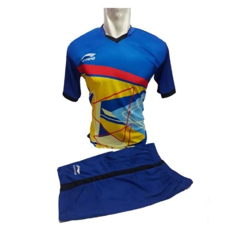 1 SET PAKAIAN OLAHRAGA PRIA WANITA BAJU KAOS BADMINTON LINING