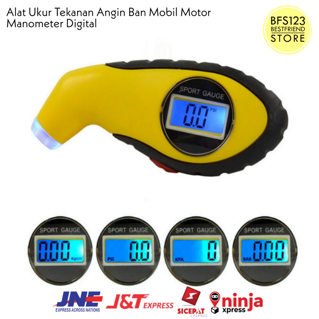 Alat Ukur Tekanan Angin Ban Mobil Motor Manometer Digital