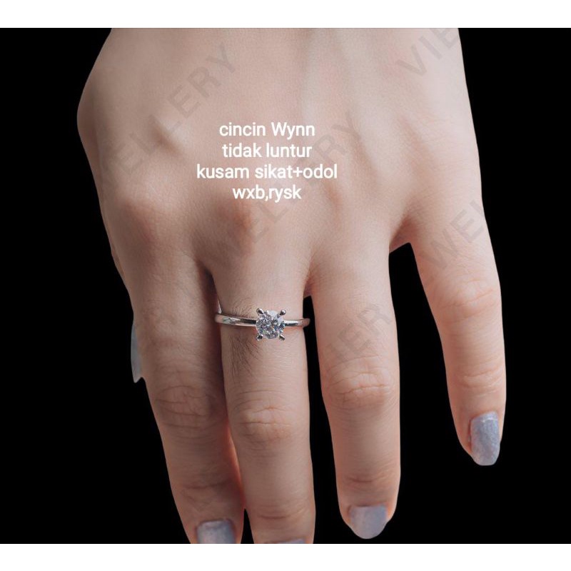 Cincin wynn (diamond eropa)+kotak cincin,TIDAK luntur,kusam sikat pake odol,Aman kena air,bodycrem