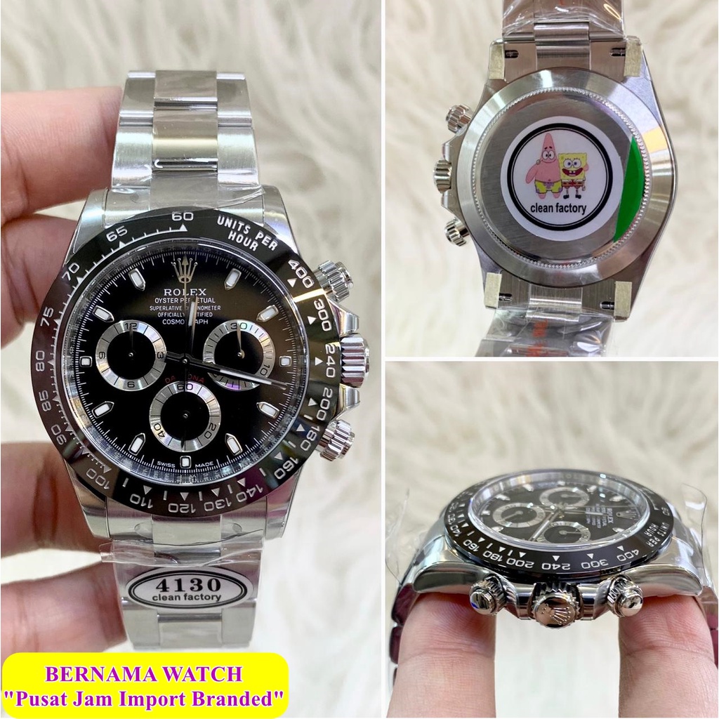 BIG SALE  JAM TANGAN PRIA ROLEX KEREN DAYTONA CLEAN MACHINE FACTORY MATIC SWISS ETA JAM TANGAN KASUA
