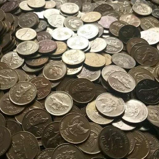 koin kuno 50 rupiah komodo
