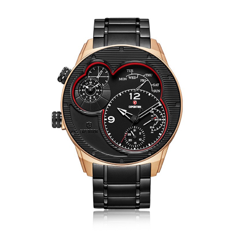 Expedition 6737 Jam Tangan Pria - Rosegold Black Red