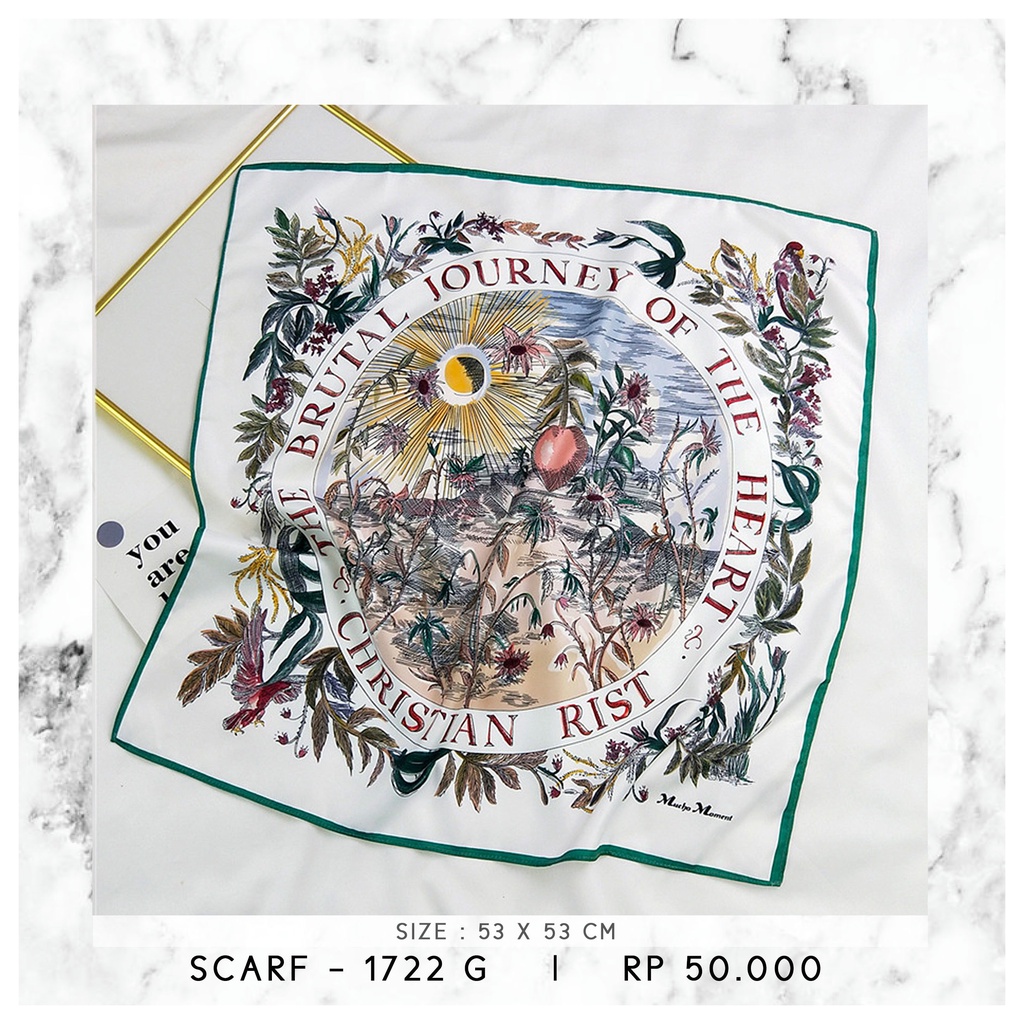 SCARF / SYAL KOREA / NECK SCARF  (SIZE 53 X 53)-1722 G
