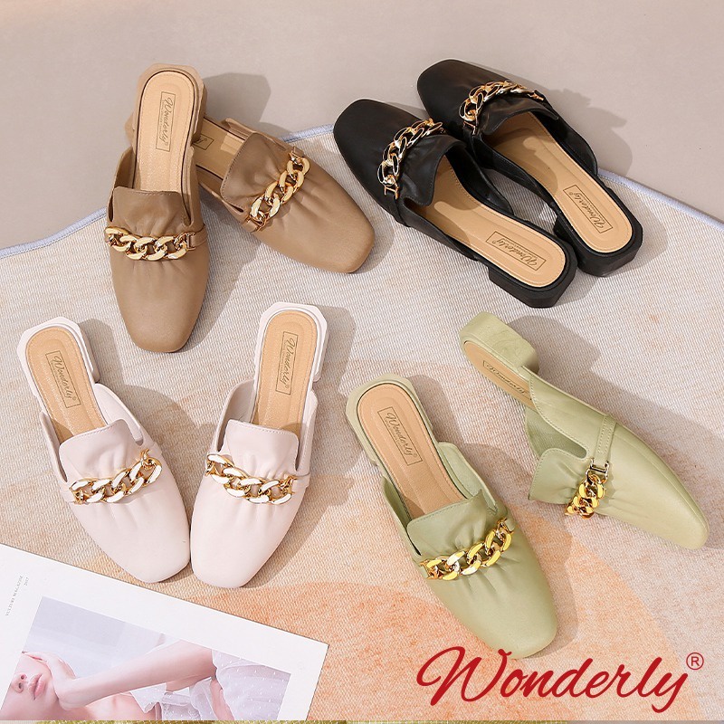 1301-2 [WONDERLY] Sepatu Wanita Wonderly / Sepatu Sandal Wanita Jelly / Sandal Mules Karet / Sendal Mules Jelly / Sandal Kekinian / Sandal Rantai / Sepatu Mules