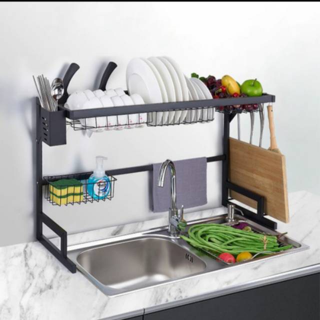 Rak Piring di Atas Wastafel Stainless 65cm dan 85cm