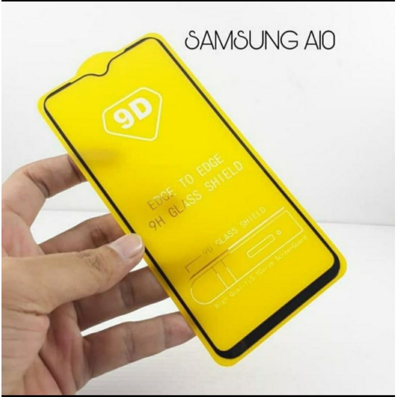 Tempered Glass Pelindung Layar HP Screen Guard Kaca Full Layar Samsung A10-Hitam