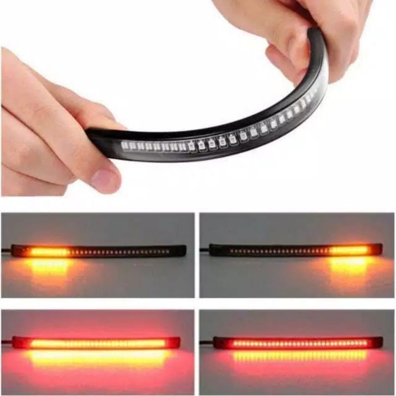 Lampu Led Stop Rem Strip 3 in 1 sen sein 17cm fleksibel DRL 17cm stoplamp belakang flexsibal