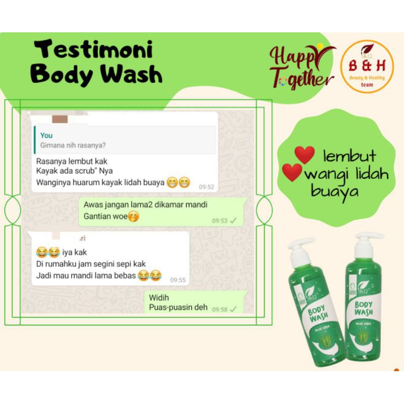 BODY WASH ALOEVERA SR12 BPOM / SABUN MANDI CAIR PENCERAH &amp; PENYEGAR KULIT / MEMBANTU MENGHALUSKAN KULIT