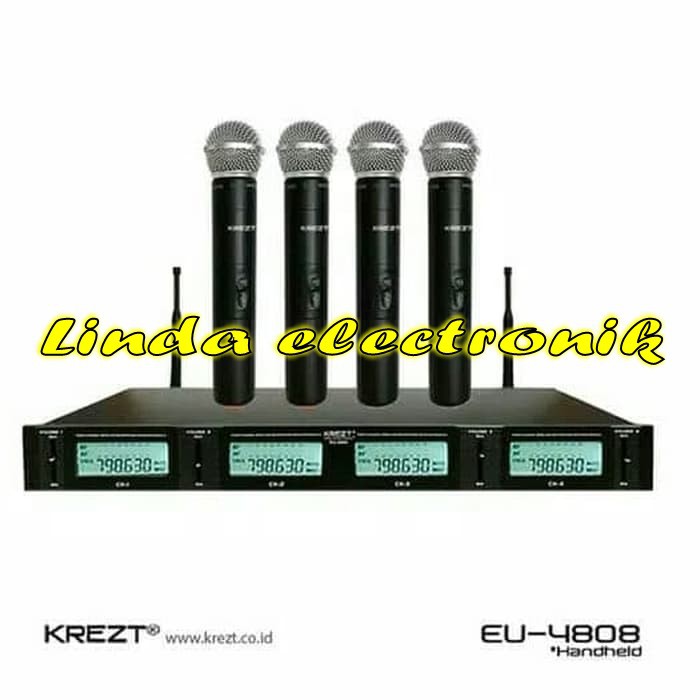 Mic Wireless Krezt EU 4808 Original 4 Mic Pegang krezt eu4808
