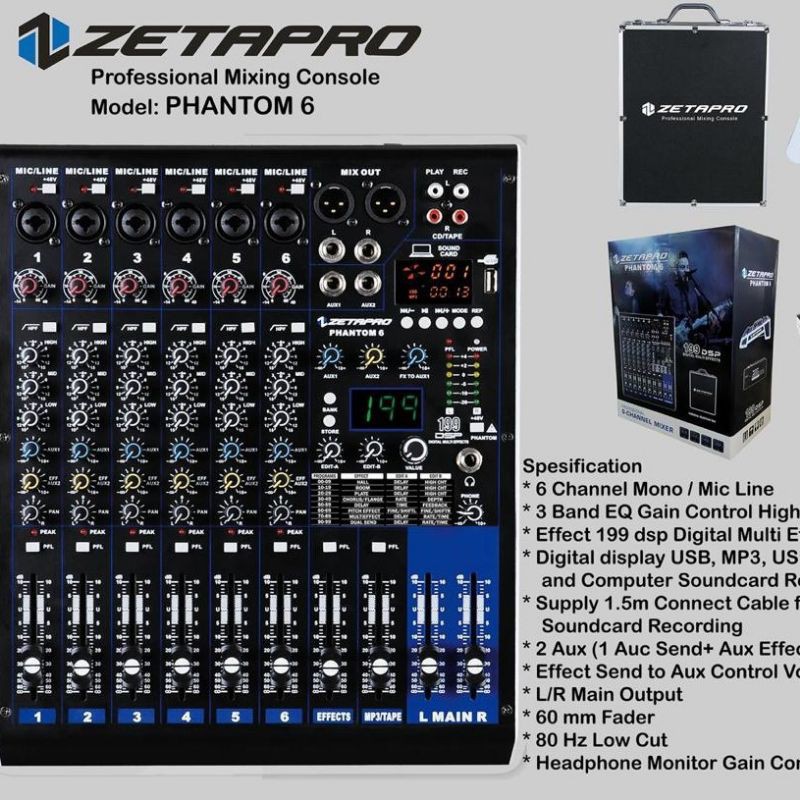 Mixer Zetapro Phantom 6 Channel Original