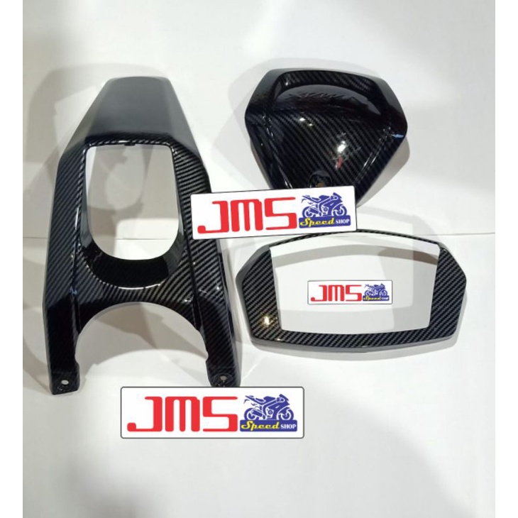 cover tutup carbon speedo meter dan stang plus dashboard/cover kunci kontak yamaha nmax new zoro pnp