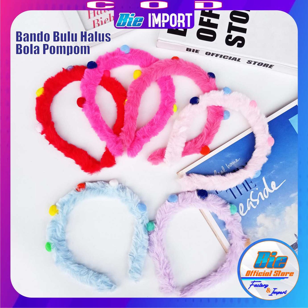 Bando Bulu Pompom Cute Impor Best Seller