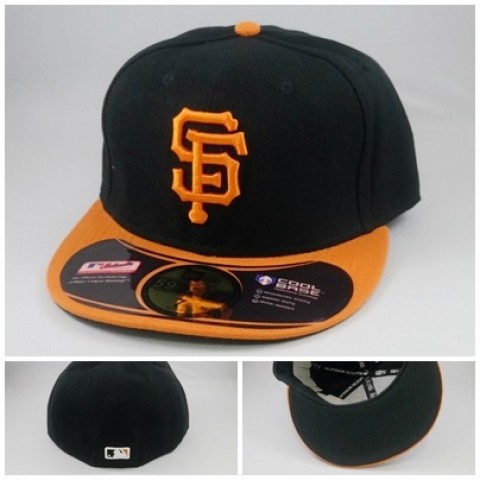 TOPI FITTED SF GIANTS HITAM VISOR ORANGE
