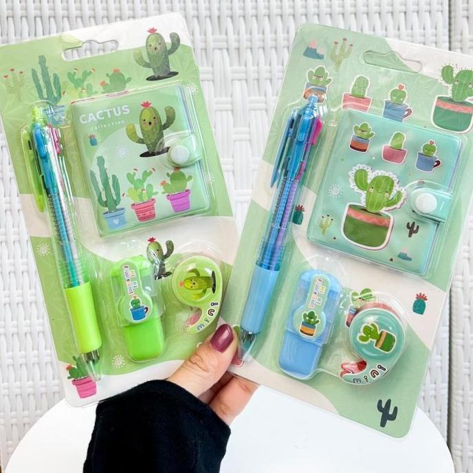 

PAKET ALAT TULIS MURAH MODEL KAKTUS IMUT SET PERLENGKAPAN SEKOLAH 4IN1