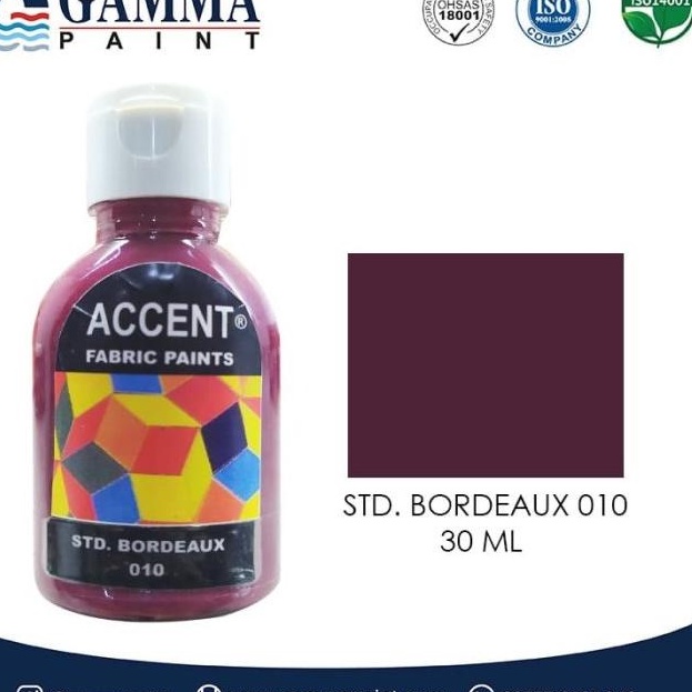 

ACCENT Fabric Paint 30ML - BORDEAUX - Cat Kain - Acrylic Waterbased