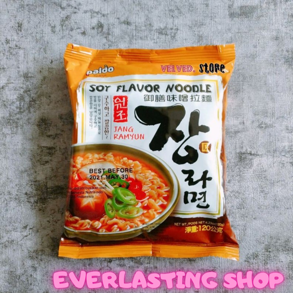 

Paldo Jang Ramyun Soy Flavor Noodle Ramyeon Ramen Kacang Kedelai Beans Soya Noodles Mie Mi Korea Kor