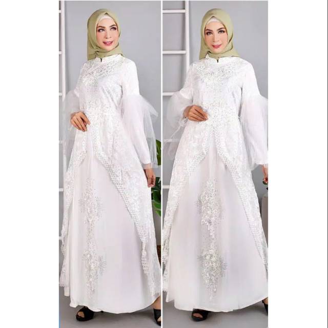 Gamis Putih Ixora Mewah