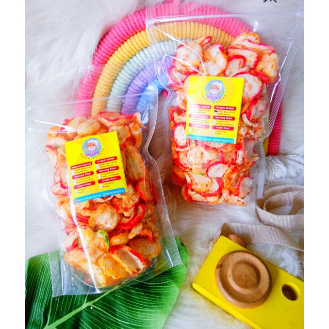 

SEBLAK DAUN JERUK KRIPIK SEBLAK KENCUR 60GR 100GR BELLA'S SNACK BARBAR