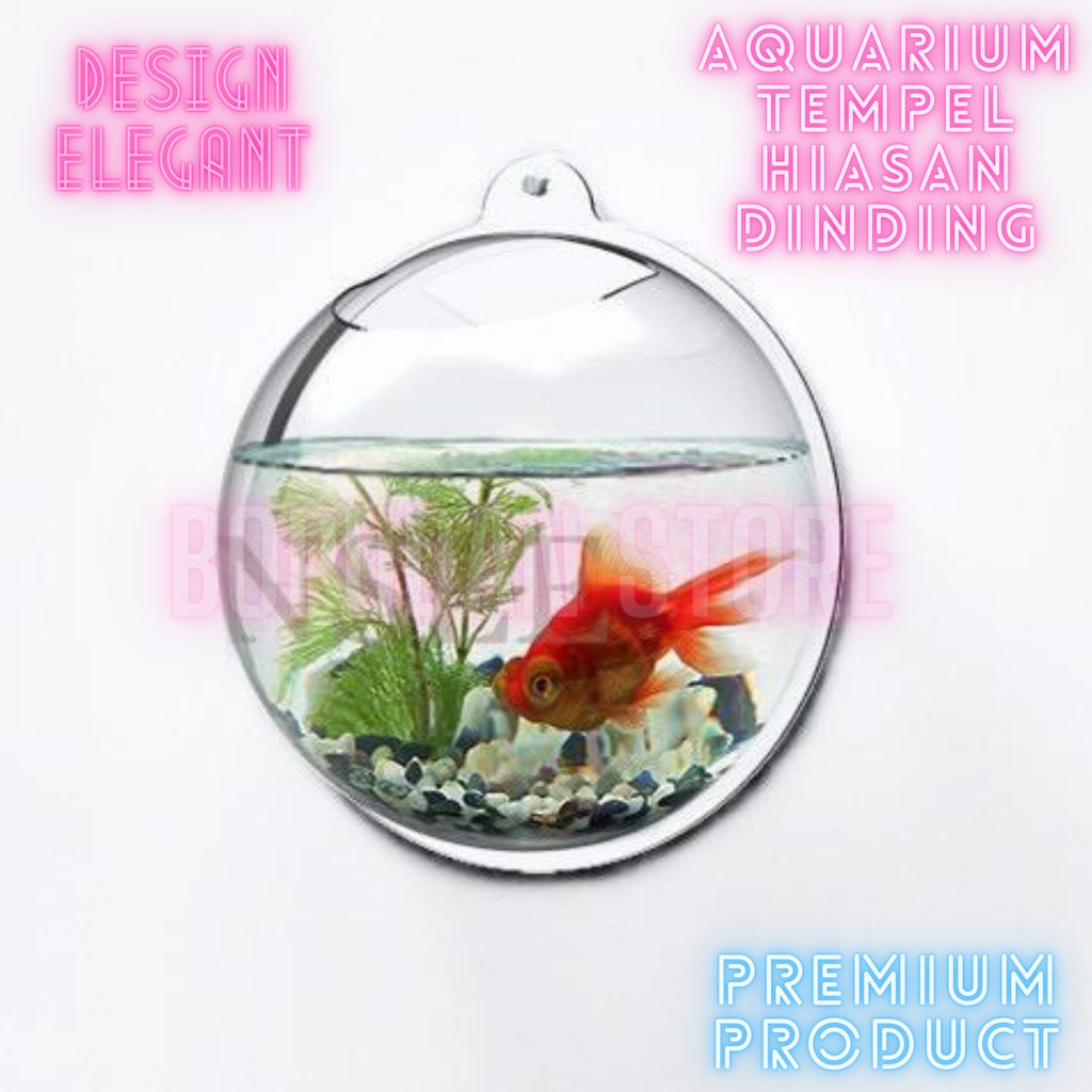 AQUARIUM Mini TEMPEL gantung hiasan dinding tanaman ikan hanging bowl