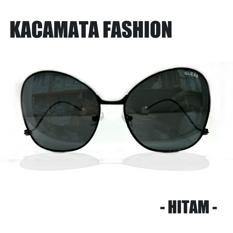 Kacamata Gaya Fashion Pria Wanita Big Eye Sunglasses Unisex Ujung Gagang Mutiara Terbaru Terlaris