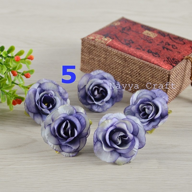 Kepala bunga mawar peony kelopak bunga artificial kecil hiasan dekorasi mahar craft-5