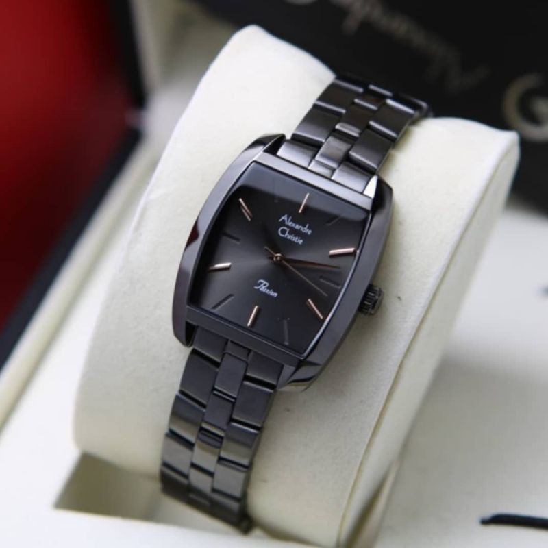 Jam Tangan Alexander Christie Wanita Full Black ac2892 Original