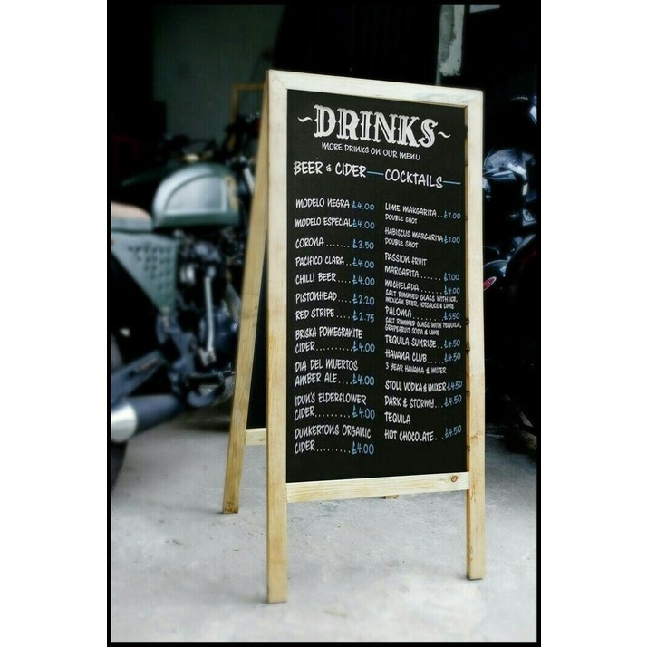 

Blackboar Papan Tulis Dobel Chalkboard Cafe Restaurant Size 40 X 60 Cm