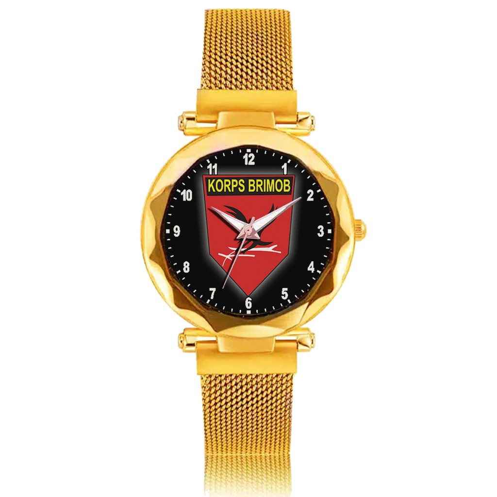 Jam Tangan Wanita Custom - KORPS BRIMOB Free Box &amp; Batre Cadangan