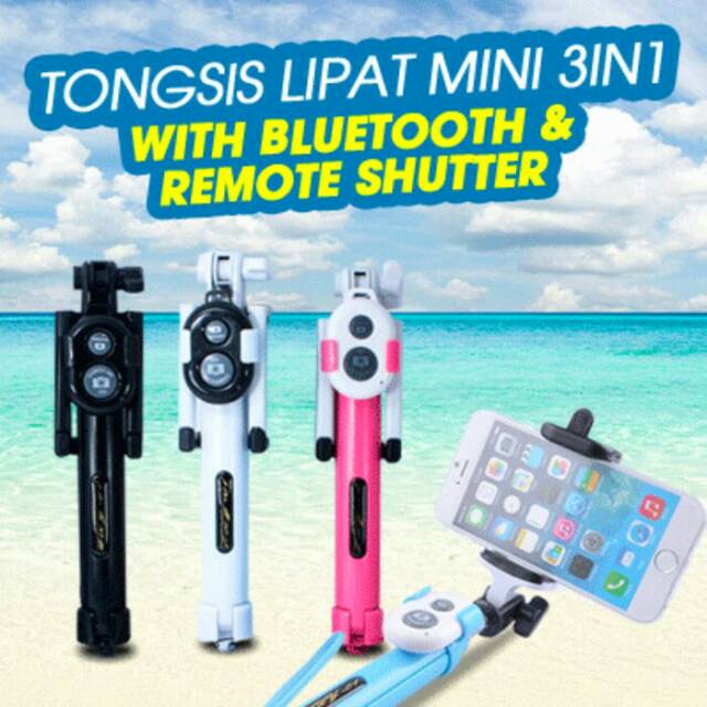 Tongsis Tripod bluetooth Kamera HP samsung oppo xiaomi iphone 2 in 1