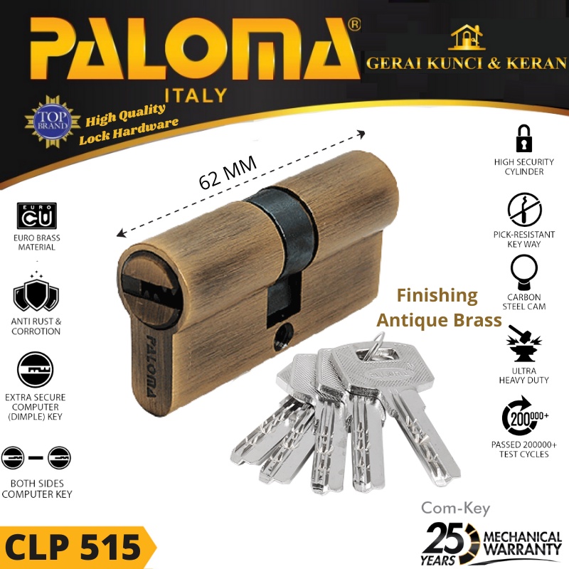 Double Cylinder PALOMA CLP 515 DELUXE DC-CK 62MM - Computer Key