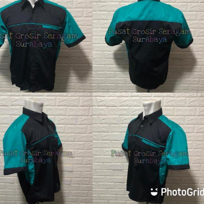 New - Grosir Baju Kerja pria seragam kerja pria kemeja kerja pria hijau tosca hitam baju kerja kanto