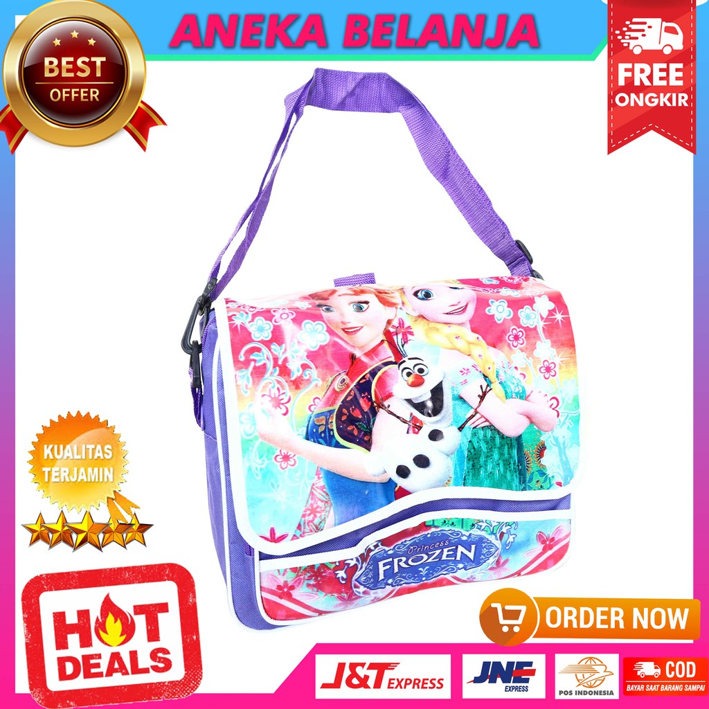 Stock Terbatas Tas Selempang Anak Cewek 2 In 1 Gambar Frozen Ungu Kece Tas Multifungsi Fashionable