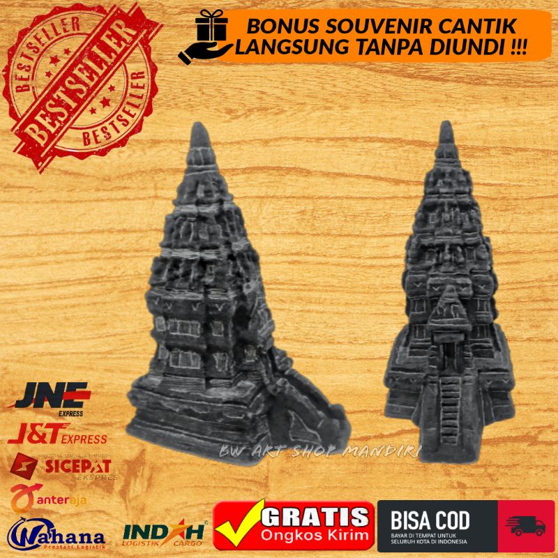 (BISA COD) MINIATUR CANDI PRAMBANAN 1 DAN 4 PINTU BATU | DEKORASI AQUARIUM | PATUNG AKUARIUM