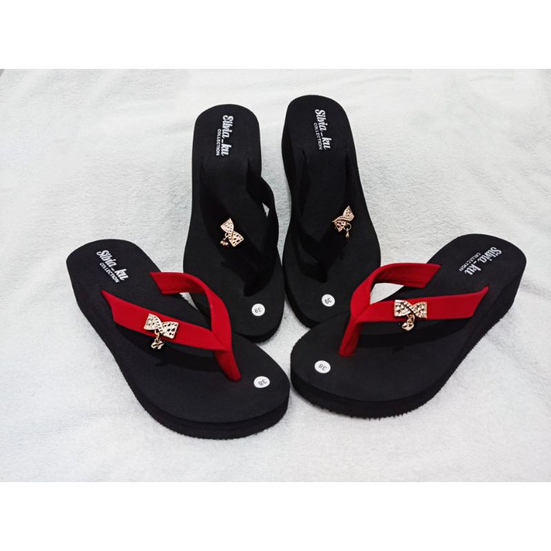 SANDAL WEDGES BLUDRU PITA SANDAL CEWEK SPON CANTIK - WEDGES SANDAL