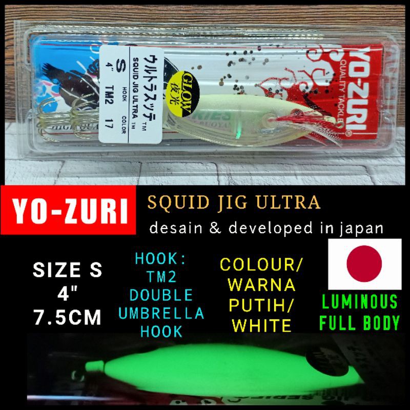 YO-ZURI SQUID JIG ULTRA 7.5CM 19GRAM UMPAN CUMI ULTRA HARD LURE UMPAN CUMI YOZURI UMPAN SOTONG YOZUR