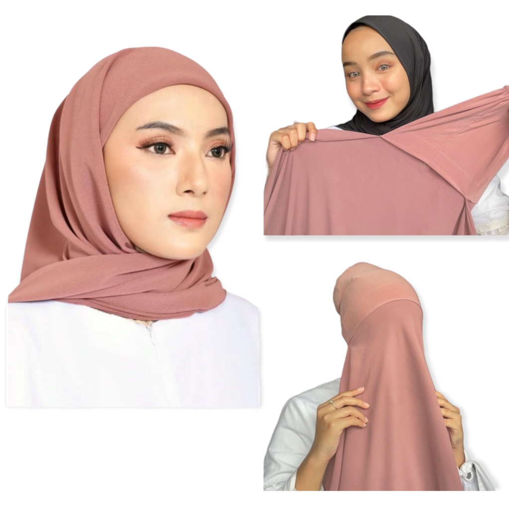 JILBAB HIJAB SEGI 3 INSTAN 2in1 PLUS INNER/SEGITIGA INSTAN 2in1 INNER/SEGI TIGA CERUTY/ JILBAB INSTAN