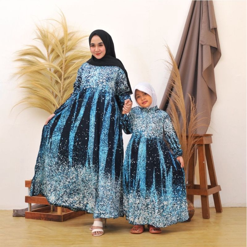 Gamis twill couple ibu & anak ( Bisa pisah )
