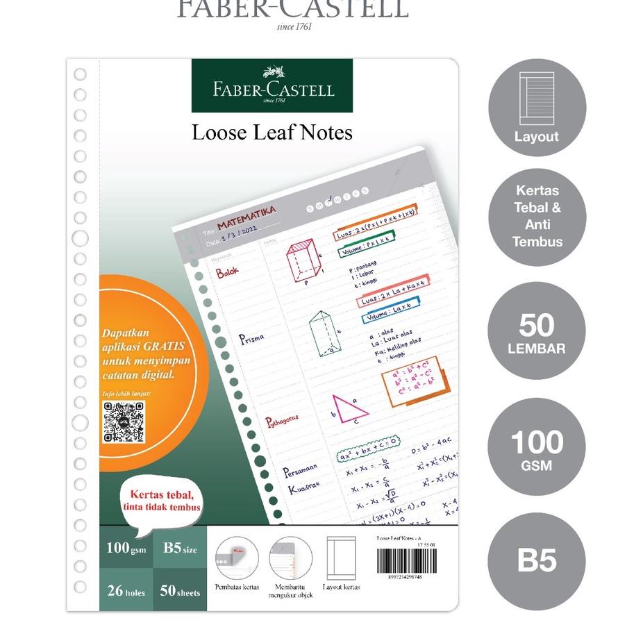 

Best - Faber-Castell Kertas Loose Leaf Digital B5 Isi File 50 Lembar Garis Khusus !