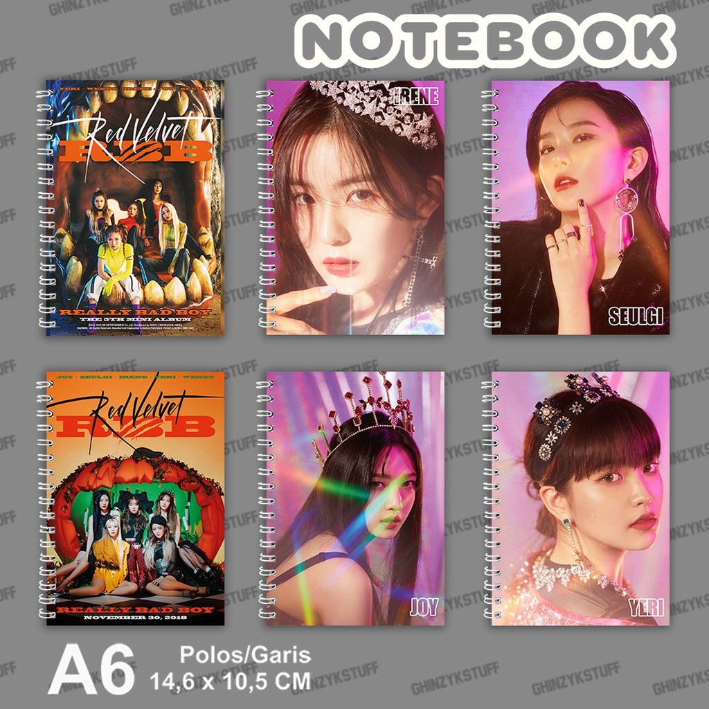 

Notebook KPOP Ukuran A6 10,5 cm x 14,8 cm Red Velvet Realy Bad Boy