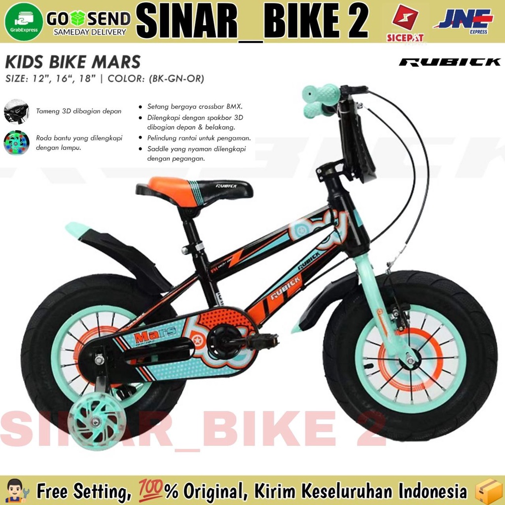 Sepeda Anak  Laki-Laki Bmx Rubick mars 12, 16 Dan 18 Inch